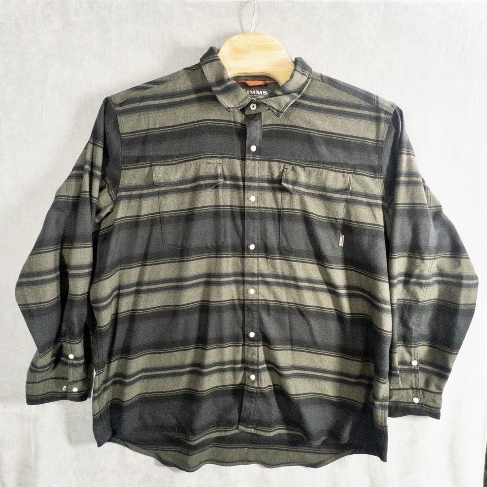 Simms Heavyweight Flannel Button Front Mens 3XL Fishing Outdoors Gorpcore‎
